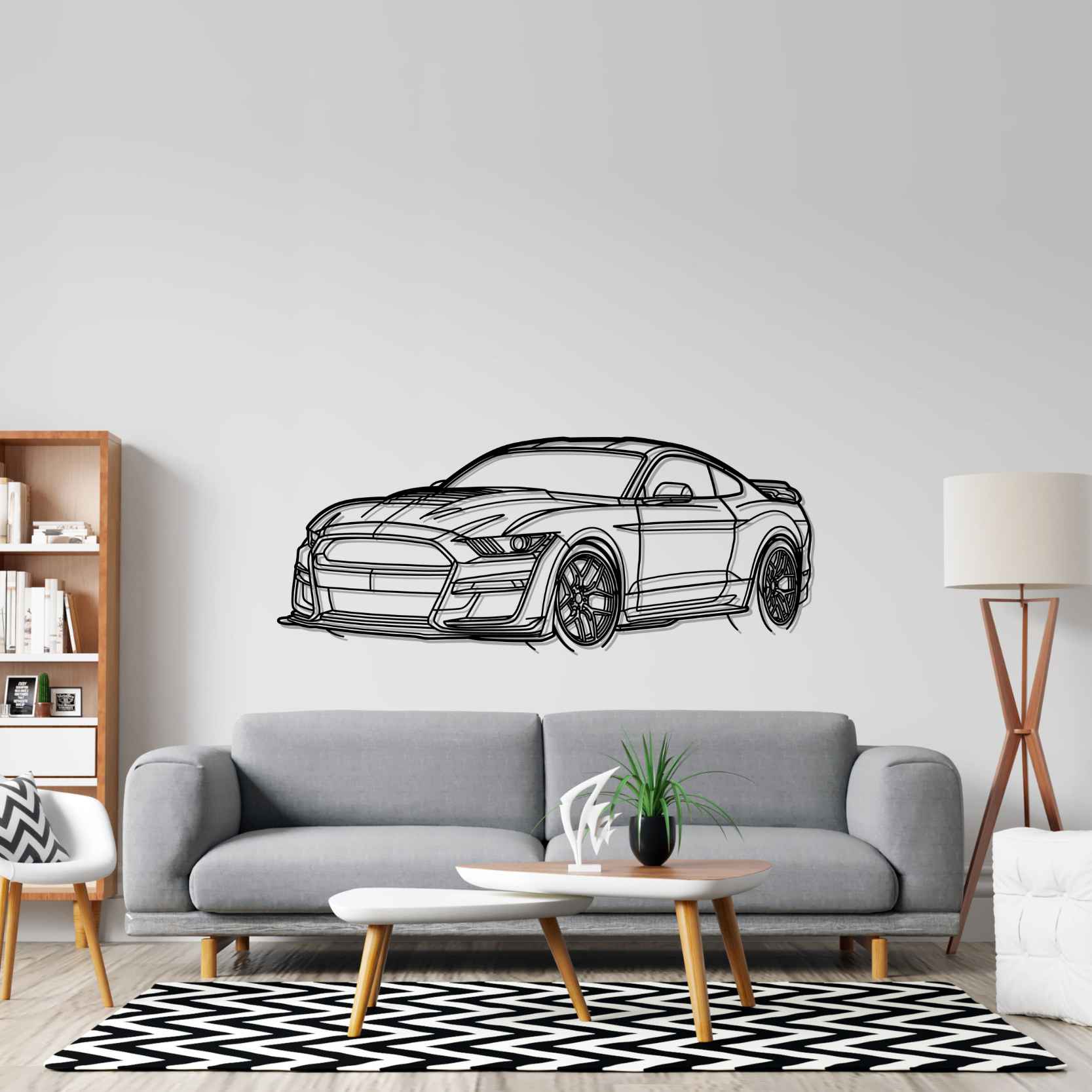 Mustang Shelby GT500 2021 Angle Silhouette Wall Art