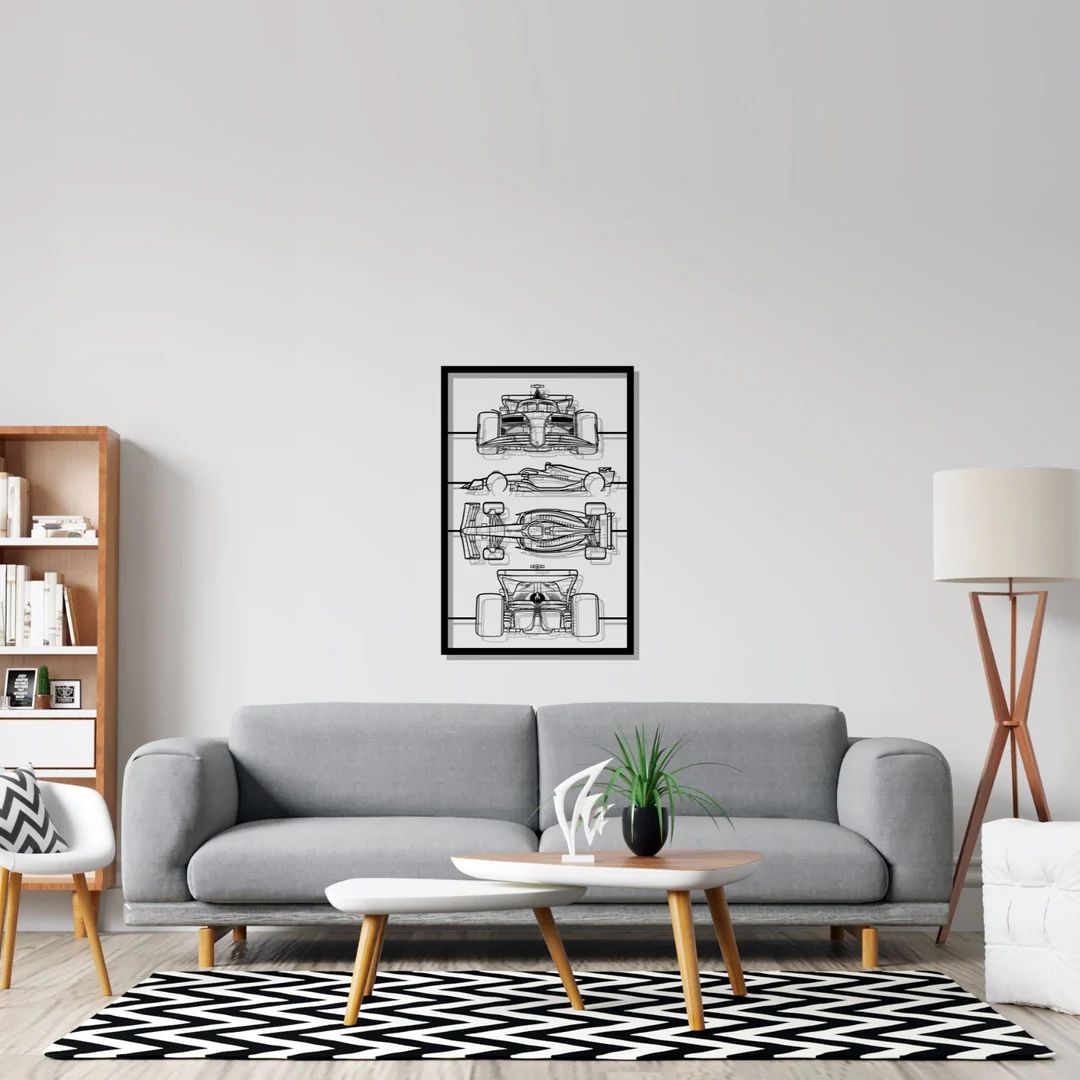 F1 Frame Silhouette Wall Art