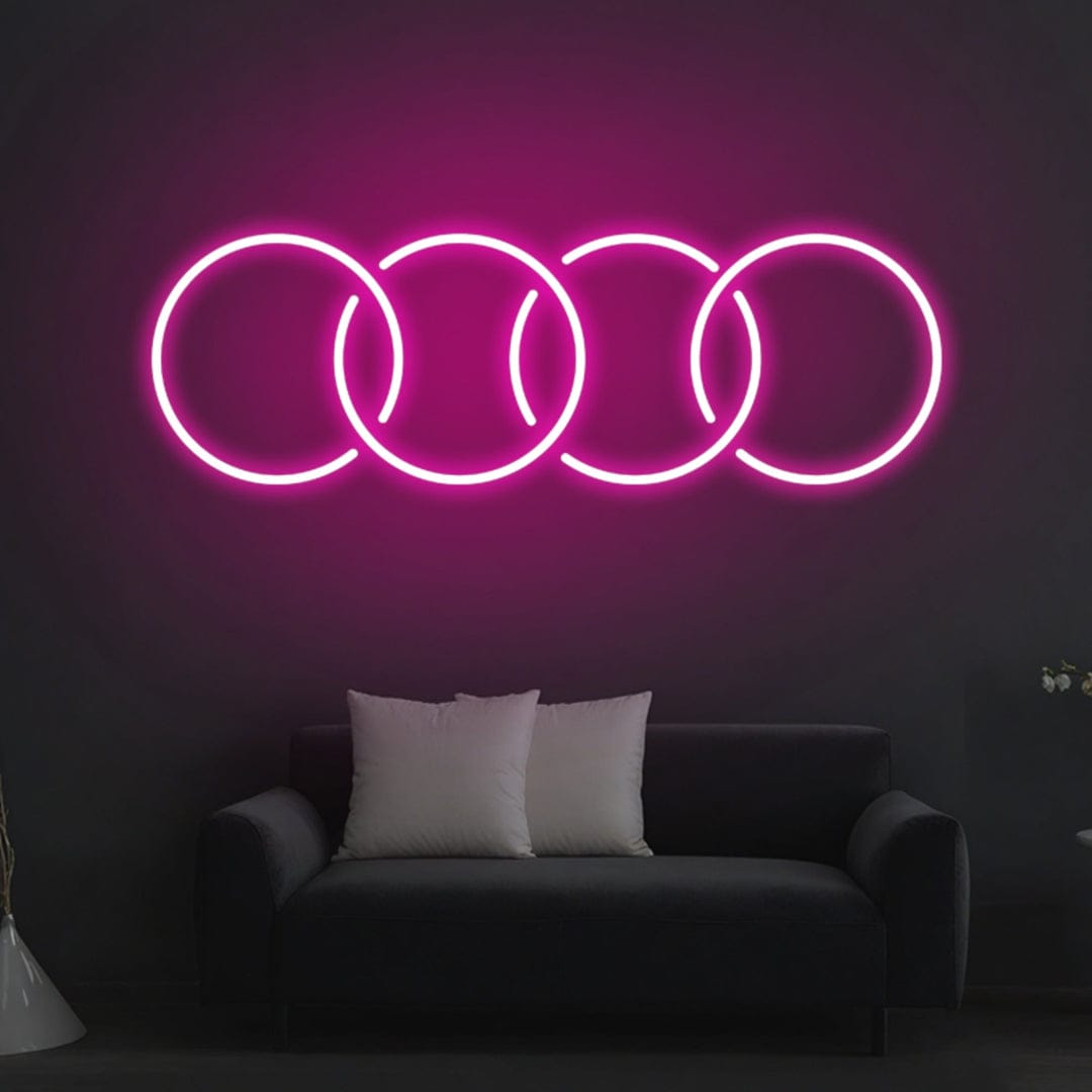 Audi logo aclyric neon lights